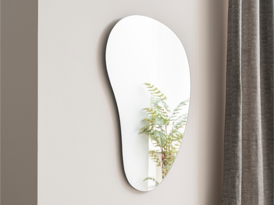 Asimetrik Çerçevesiz Duvar Aynası 85x58